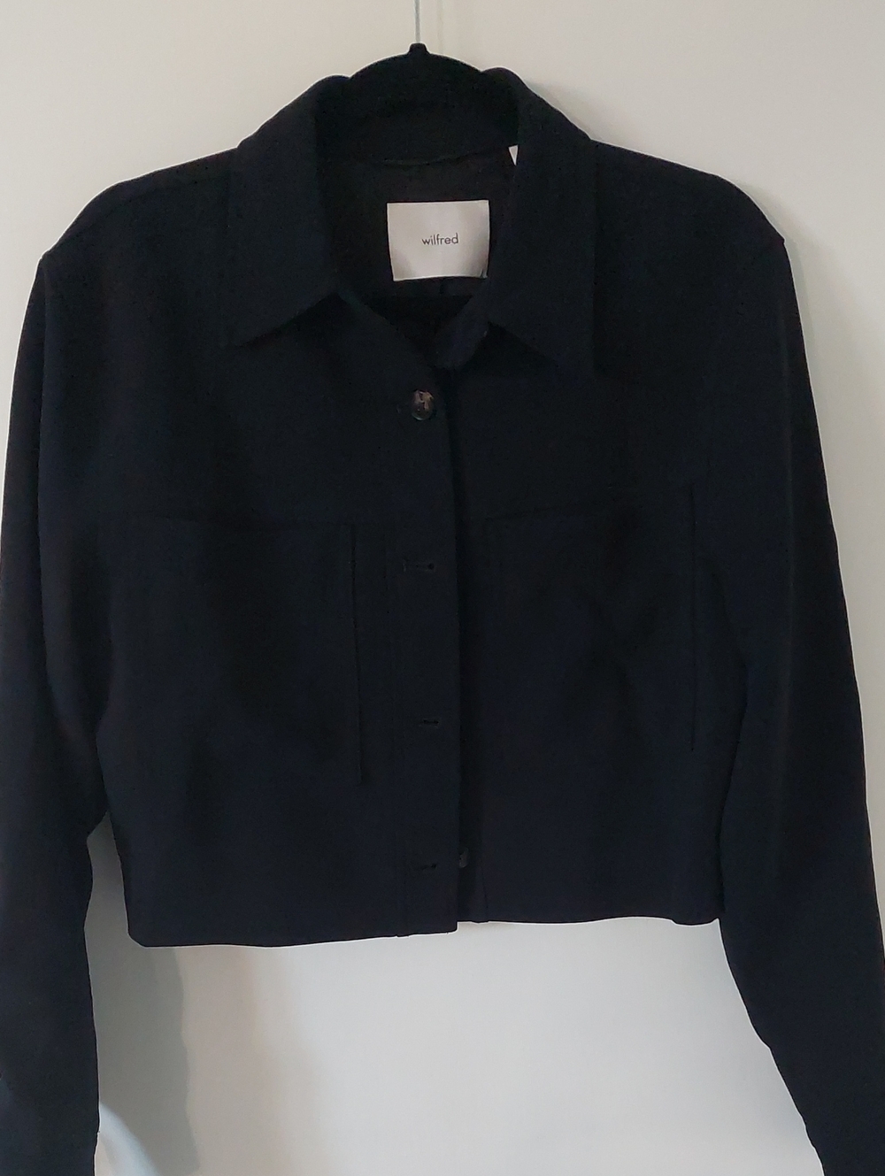Aritzia Wilfred Cropped Black Blazer